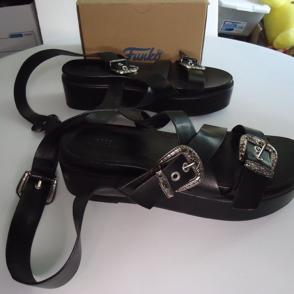 ASOS Toby Sandals Chunky Platform Criss Cross Ankle Adjustable Straps Buckle 11 - Picture 2 of 6